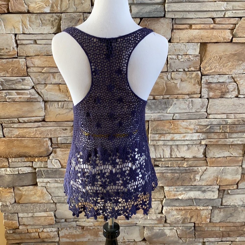 Fang Crocheted Lace Racerback Tank Top - Picture 3 of 4
